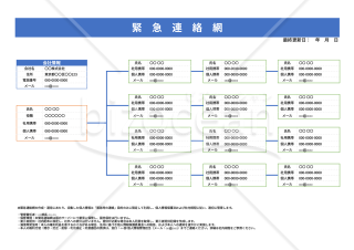 緊急連絡網・横・Google ドキュメント【見本付き】