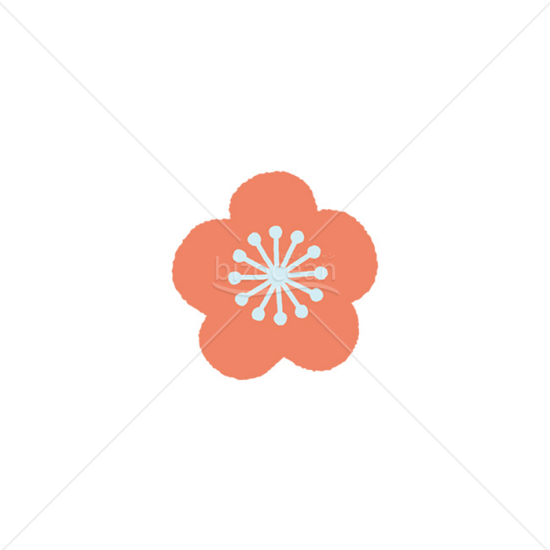 「イラスト」梅の花・ピンク