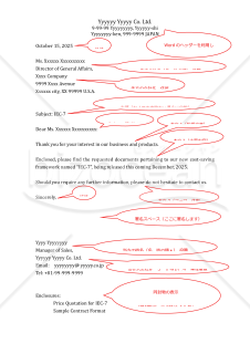 英文レター書式 Full Block Format