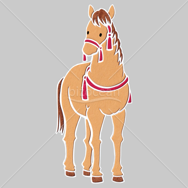 【2026年】「イラスト」凛とした立ち姿の切り絵風の午