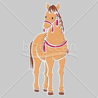 【2026年】「イラスト」凛とした立ち姿の切り絵風の午