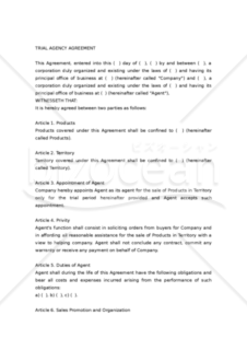 【和・英対訳】代理店契約書(トライアル)(3a014)／TRIAL AGENCY AGREEMENT