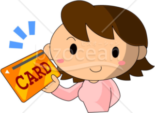 クレジットカードを持つ女性のイラスト