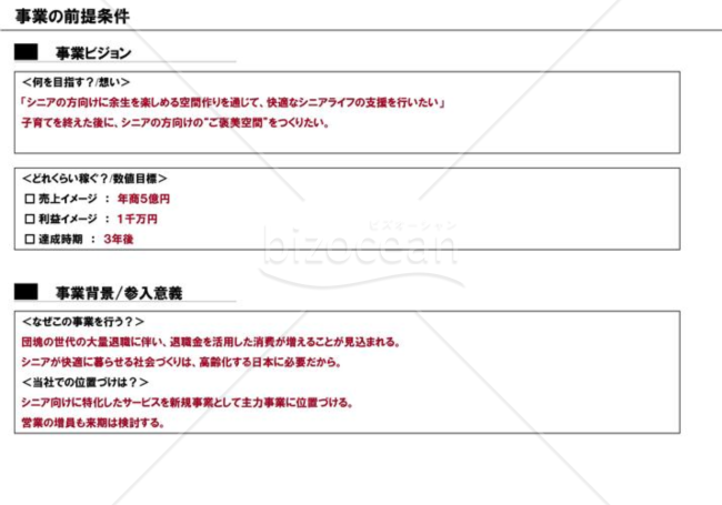 事業計画書３／１６【事業の前提条件】※建築業の例