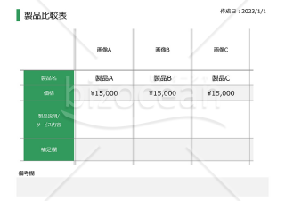 製品価格表（お客様用）・PowerPoint【見本付き】