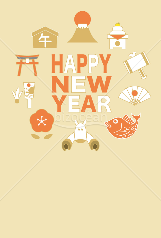 ポップな馬　背景茶色