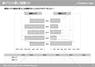 棒グラフ［横］（相関）01（Gray）