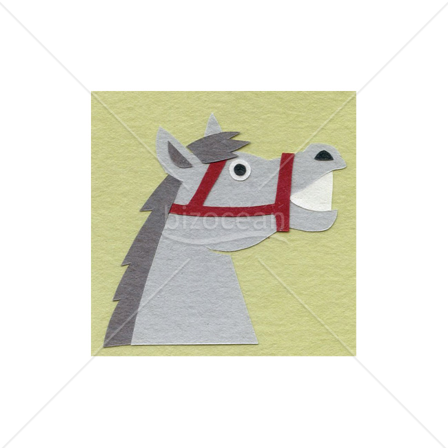 【2026年】「イラスト」切り絵風の元気な干支の午