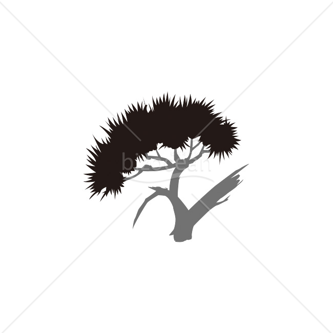 【2026年】「イラスト」モノクロで描いたモダンな松の木