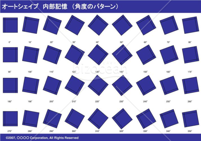 オートシェイプ　内部記憶　（パターン角度）　（ネイビー）