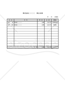 設立時株主名簿