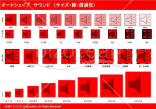 オートシェイプ　サウンド　（サイズ・線・透過性）(レッド)