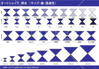 オートシェイプ　照合　（サイズ・線・透過性）　（ネイビー）