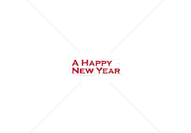 赤色の「A HAPPY NEW YEAR !」の賀詞・題字