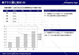 棒グラフ［縦］（相対）02（Navy）