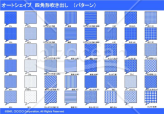 オートシェイプ　四角形吹き出し　（パターン）(ブルー)