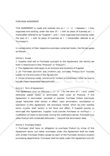 【和・英対訳】購入契約書(1a105)／PURCHASE AGREEMENT