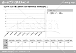 折れ線グラフ（頻度分布）02（Gray）