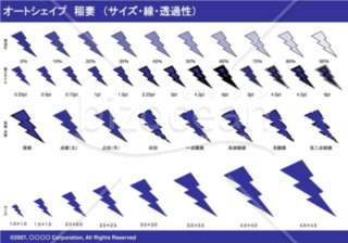 オートシェイプ　稲妻　（サイズ・線・透過性）（ネイビー）