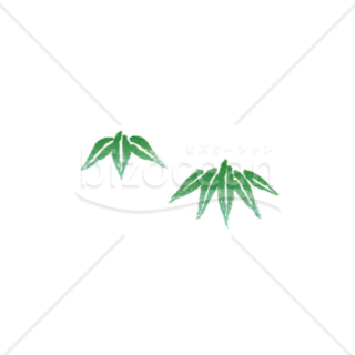 「イラスト」ふたつの竹の葉