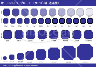 オートシェイプ　ブローチ　（サイズ・線・透過性）（ネイビー）