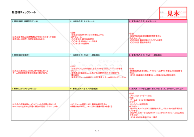 報連相チェックシート【見本付き】