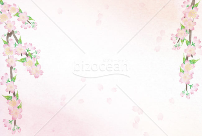 桜のグリーティングカードB　横
