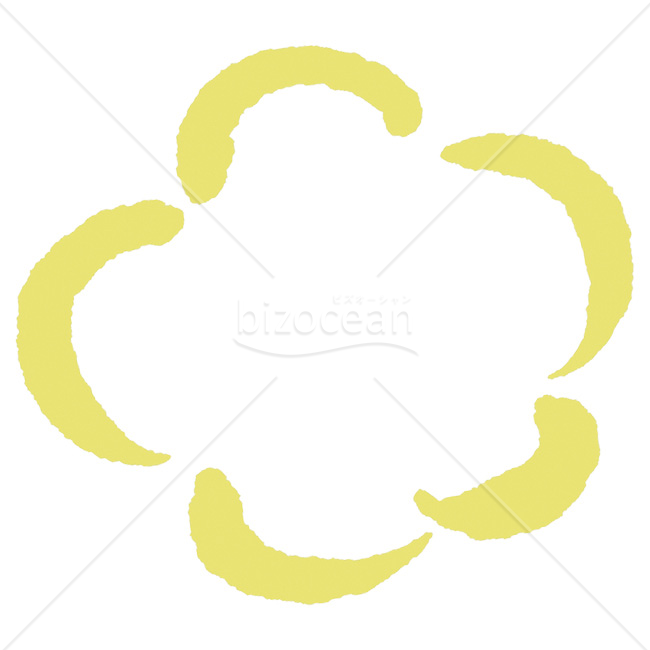 【2026年】「イラスト」黄色い手描き風の梅の花フレーム