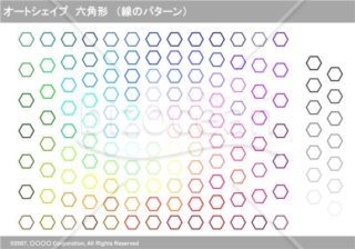 オートシェイプ　六角形　（線のパターン）（グレイ）