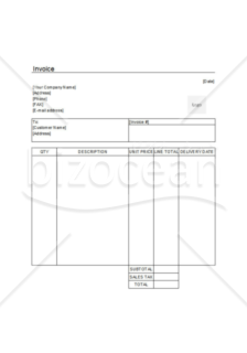 【英文】小売業向け請求書 (Invoice)