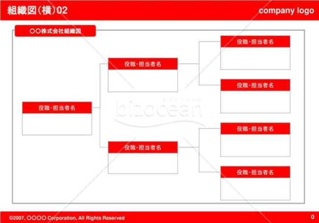 組織図（横）02（Red）