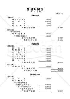 貸借対照表　シンプル07