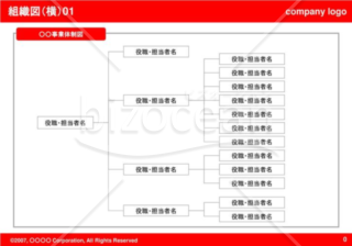 組織図（横）01（Red）