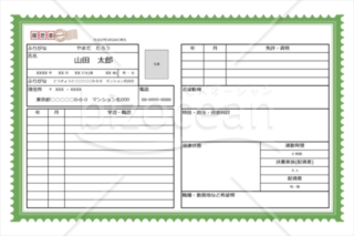 緑縁取りのスタイリッシュな履歴書