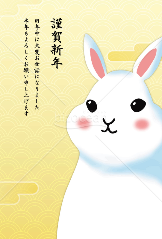 卯年の兎（ウサギ）の年賀状（NO.10）