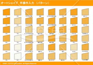 オートシェイプ　手操作入力　（パターン）　（オレンジ）