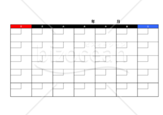 カレンダーの原本　日付未記入　1ヶ月5週の時　無料