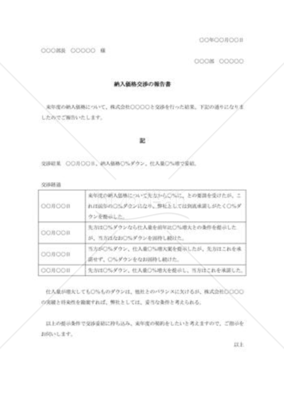 価格交渉報告書002