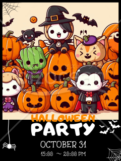 【ゆるキャラ風】ハロウィーン　ポスター