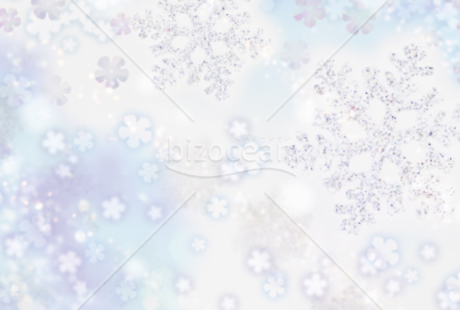 花と雪の模様の寒中見舞いイラスト