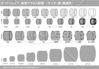 オートシェイプ　直接アクセス記憶　（サイズ・線・透過性）（グレイ）