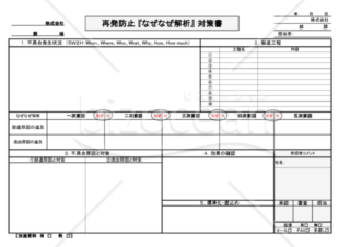 不具合再発防止『なぜなぜ解析』対策書