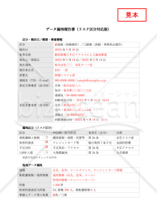 【法改正対応】データ漏洩報告書（リスク区分対応版）【見本付き】