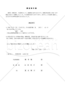 取締役調査報告書