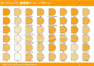 オートシェイプ　論理積ゲート　（パターン）（オレンジ）