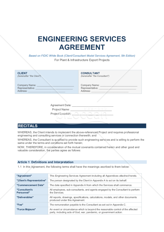 〔参考和訳付〕ENGINEERING SERVICES AGREEMENT（エンジニアリング・サービス契約書）