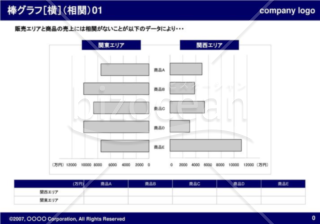 棒グラフ［横］（相関）01（Navy）