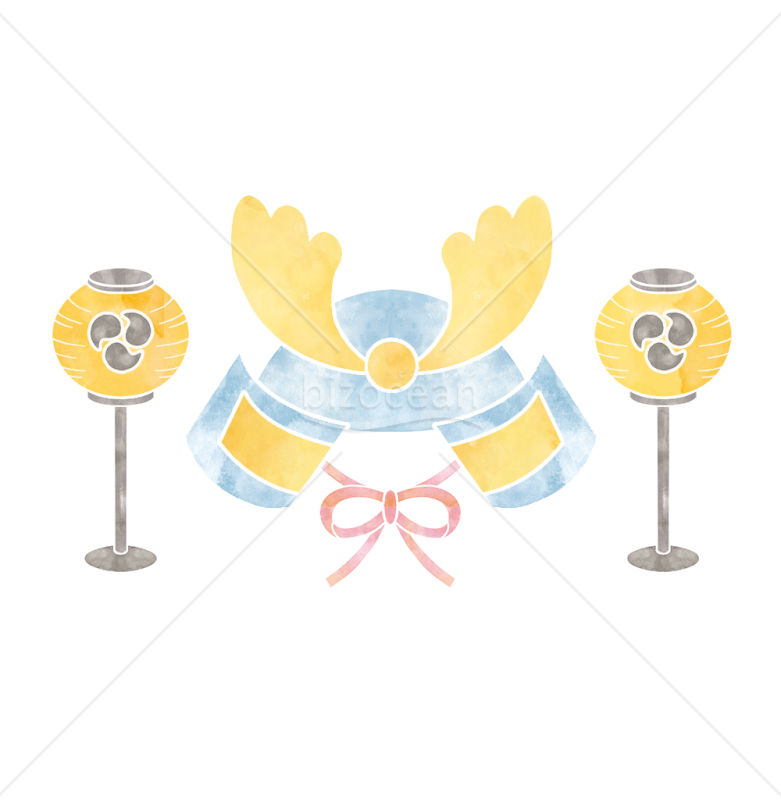 水彩の可愛い兜のクリップアート　5月の節句