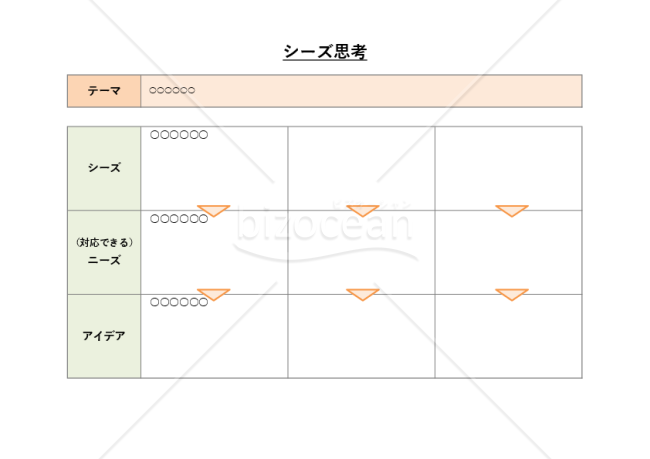 シーズ思考・Excel