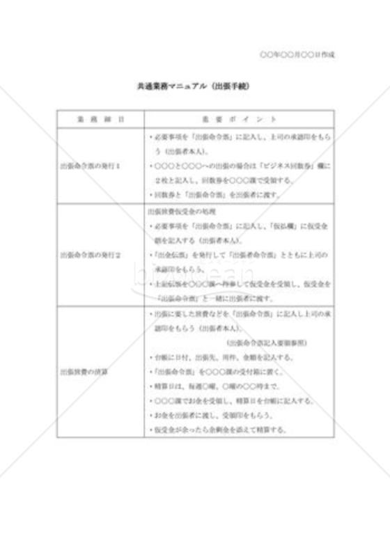 共通業務マニュアル（出張手続）